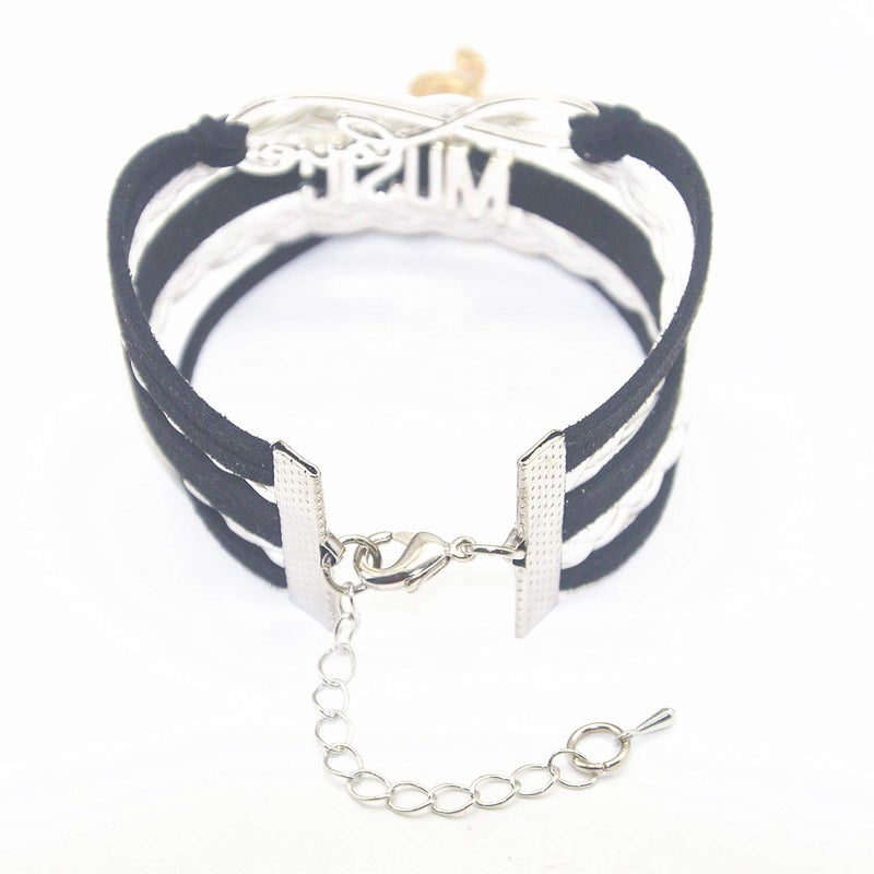 HCChanshi Music Bracelet - Infinity Love Jewelry for Women, Men, Music Fans, Lovers & Teachers (Black and White) - Image 4